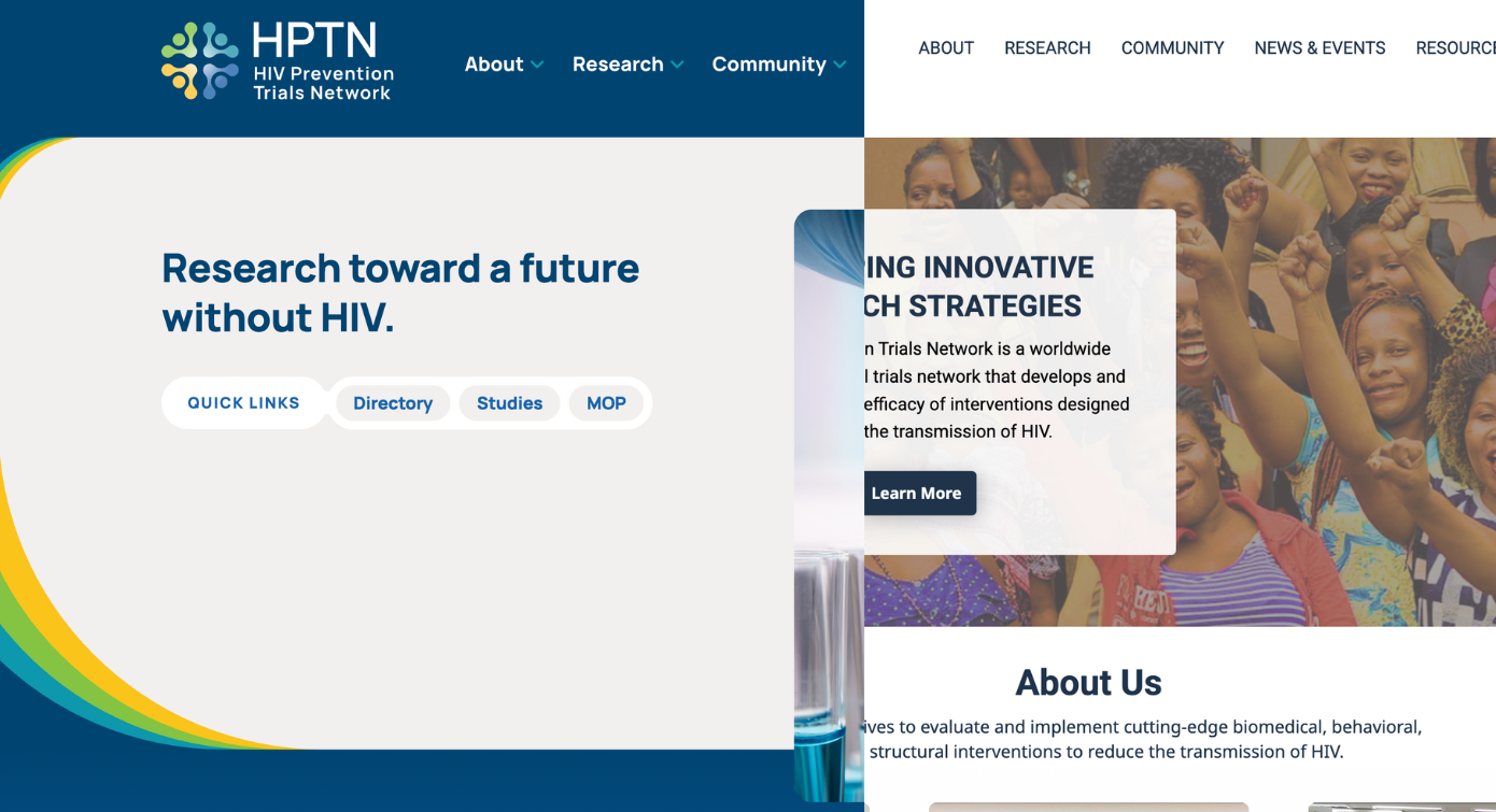 HPTN Redesign before and after