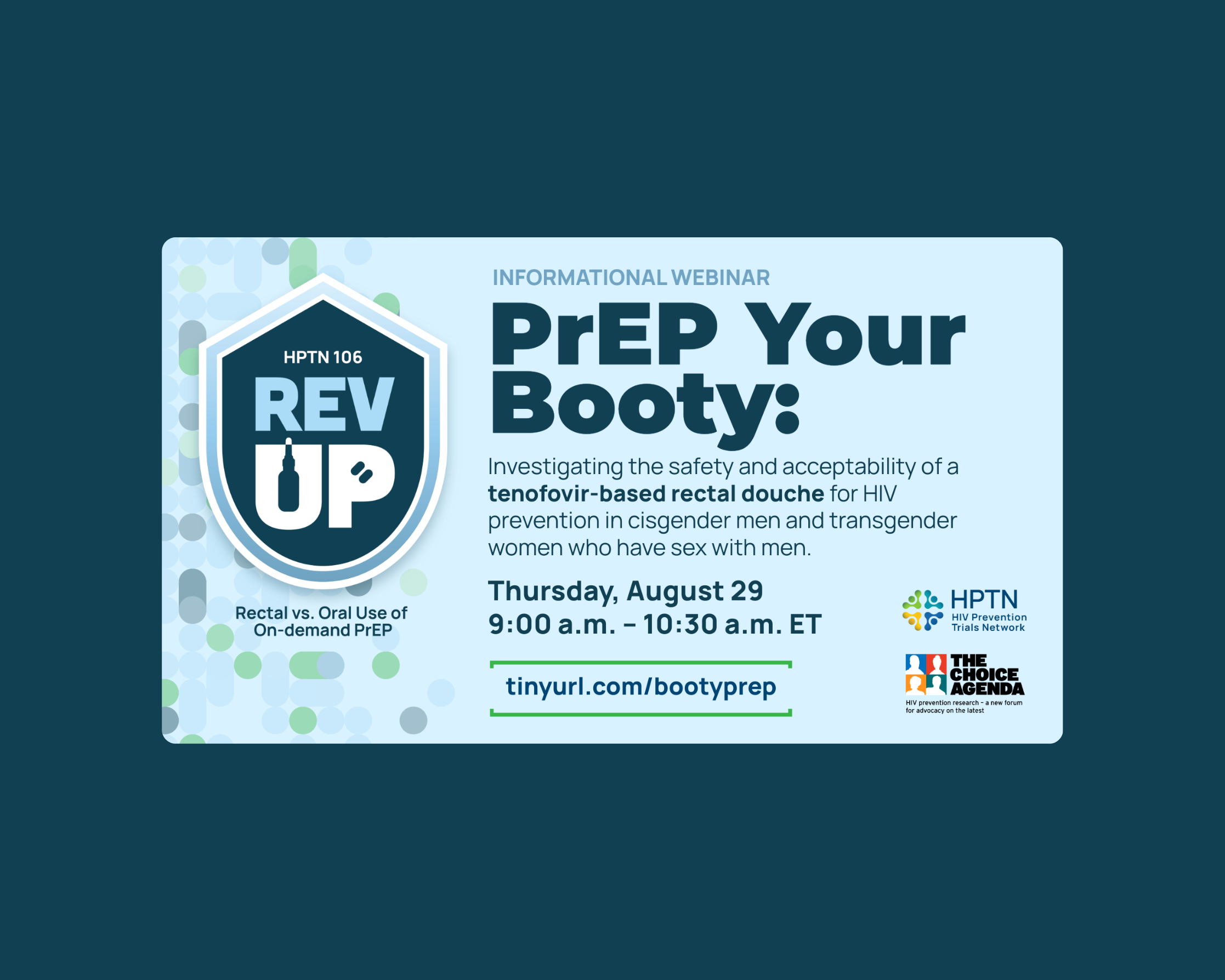 HPTN 106 REV UP Informational Webinar: PrEP Your Booty